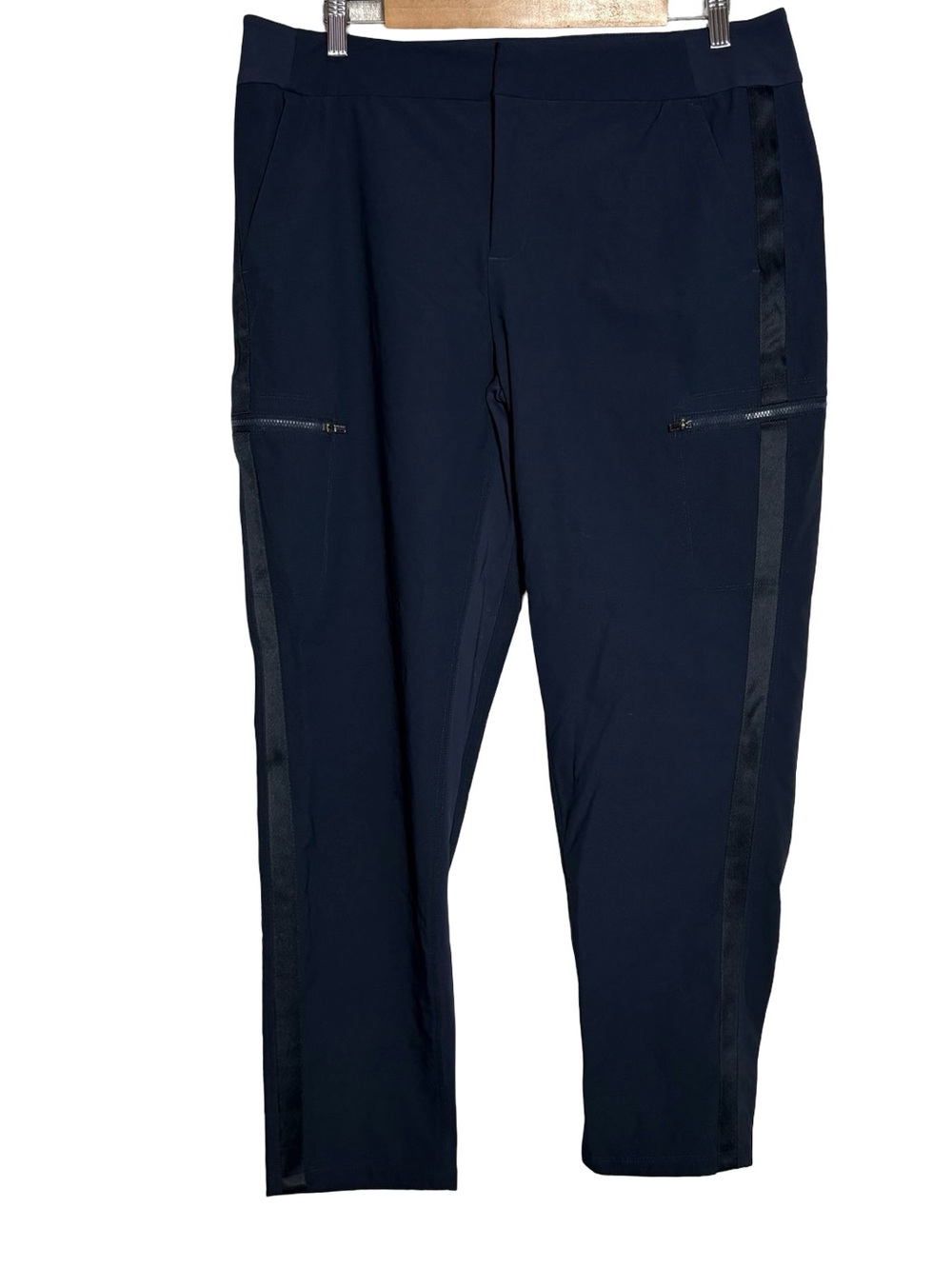 Athleta Navy Women's Dress Pants with Side Satin Stripe